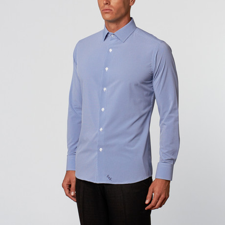 State & Liberty // Merrill Button-Up // Blue Micro Check (L)