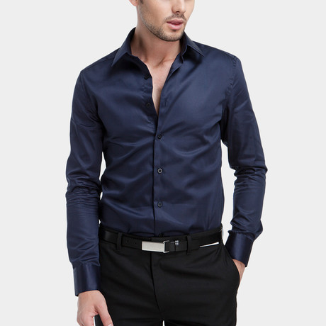 Casual Dress Shirt // Navy (XS)