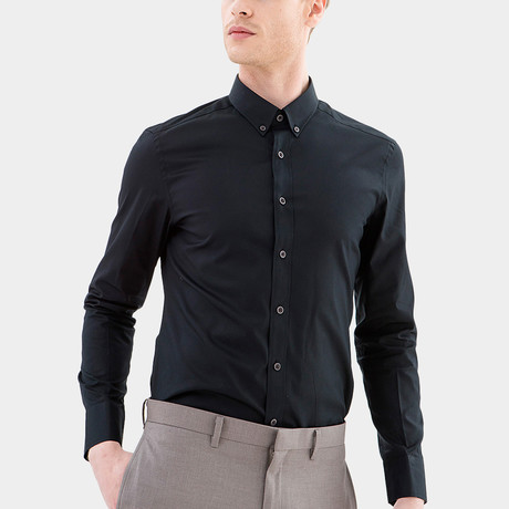 Solid Dress Shirt // Black (XS)