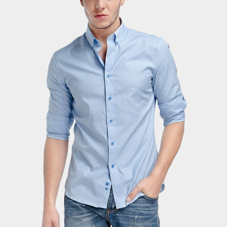 Solid Dress Shirt // Light Blue (XS)