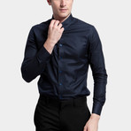 Solid Dress Shirt // Navy (XS)