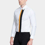 Streak Dress Shirt // White + Orange + Black (M)