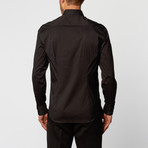 Armani Collezioni RTW // Solid Long-Sleeve Dress Shirt // Black (M)