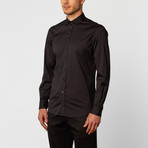 Armani Collezioni RTW // Solid Long-Sleeve Dress Shirt // Black (M)