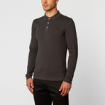 Armani Collezioni RTW // Long-Sleeve Polo Shirt // Dark Grey (S)