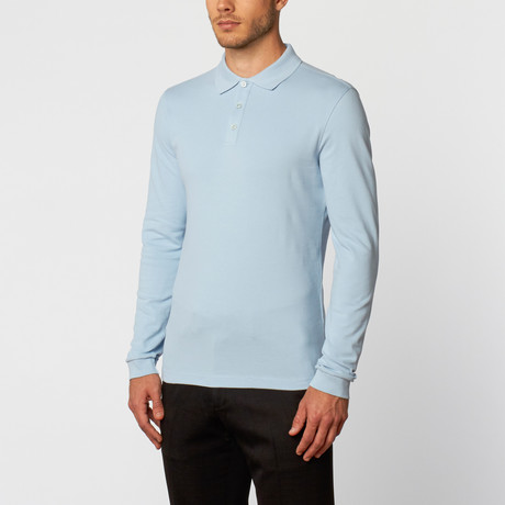 Armani Collezioni // Long-Sleeve Polo Shirt // Light Blue (XS)
