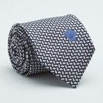 Oval Silk Tie // Black + Grey
