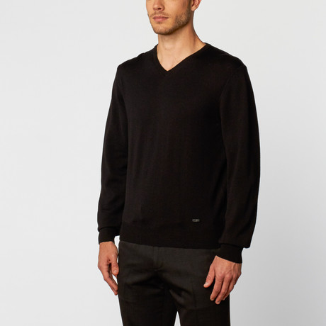 V-Neck Sweater // Black (XS)