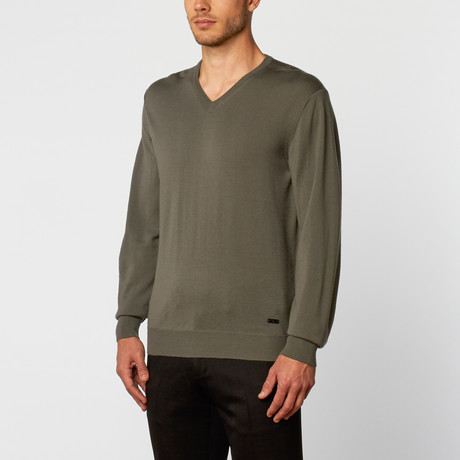V-Neck Sweater // Grey (XS)