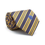 Stripes Silk Tie // Navy + Gold
