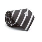 Stripes Silk Tie // Black + Grey