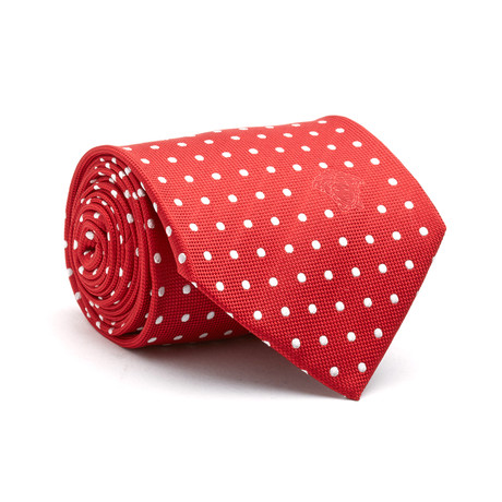 Dots Silk Tie // Red + White