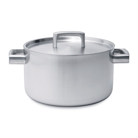 Covered Stockpot // Steel Handles (Silver + Black)
