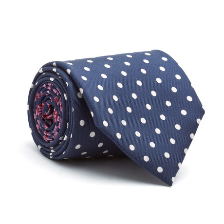 Spots Silk Tie // Navy + White