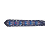 Mini Dots Border Silk Tie // Navy + White