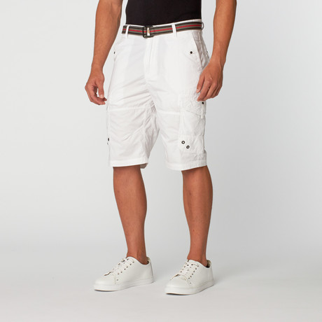 Rip Stop Cargo Short // White (30)