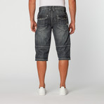 Denim Cargo Shorts // Black (36)