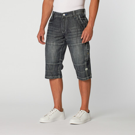 Denim Cargo Shorts // Black (28)