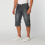 Denim Cargo Shorts // Black (36)