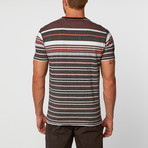 Premium Striped V-Neck Tee // Coral (S)