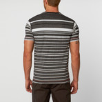 Premium Striped V-Neck Tee // Black (XL)