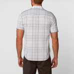 Short Sleeve Shirt // White + Blue Plaid (XL)