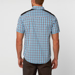 Short Sleeve Shirt // Blue + Black Plaid (XL)