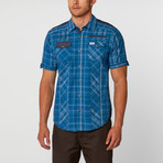 Short Sleeve Shirt  // Blue Plaid (L)