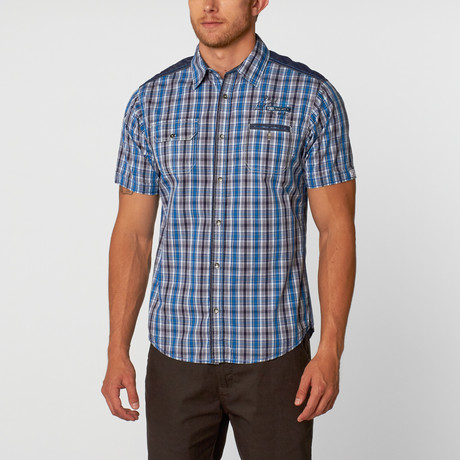 Short Sleeve Shirt // Blue Cotton (S)