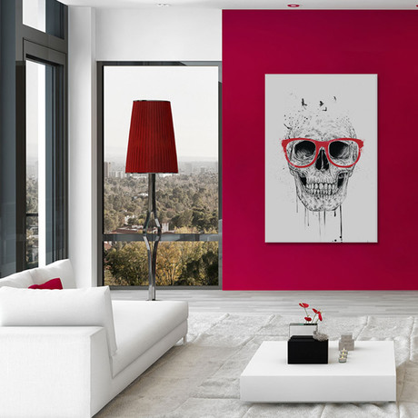 Skull With Red Glasses (18"W x 26"H x 0.75"D)