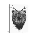Angry Bear With Antlers (18"W x 26"H x 0.75"D)
