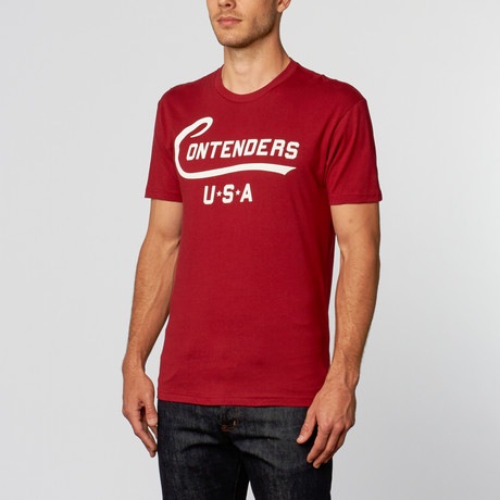 Contenders USA Graphic Tee // Maroon (S)