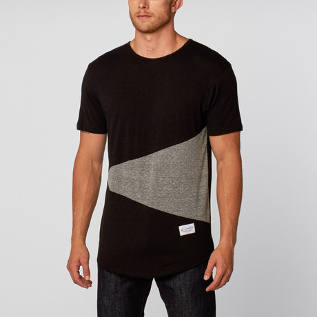 Rodeo Triangle Color Block Tee // Black + Grey (S)