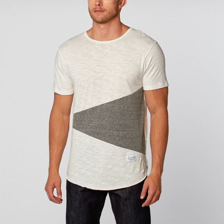 Rodeo Triangle Color Block Tee // White + Grey (S)