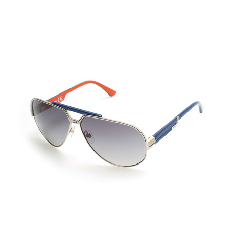 Hunter Sunglasses // Silver + Orange + Blue