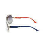 Hunter Sunglasses // Silver + Orange + Blue