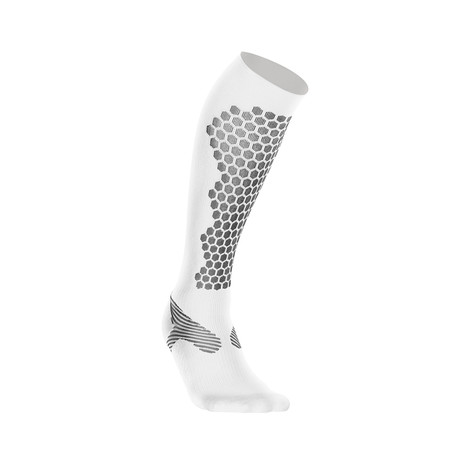 Elite Compression Alpine Socks // White + Grey (L)