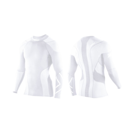 Elite Golf Long Sleeve Compression Top // White + White (S)