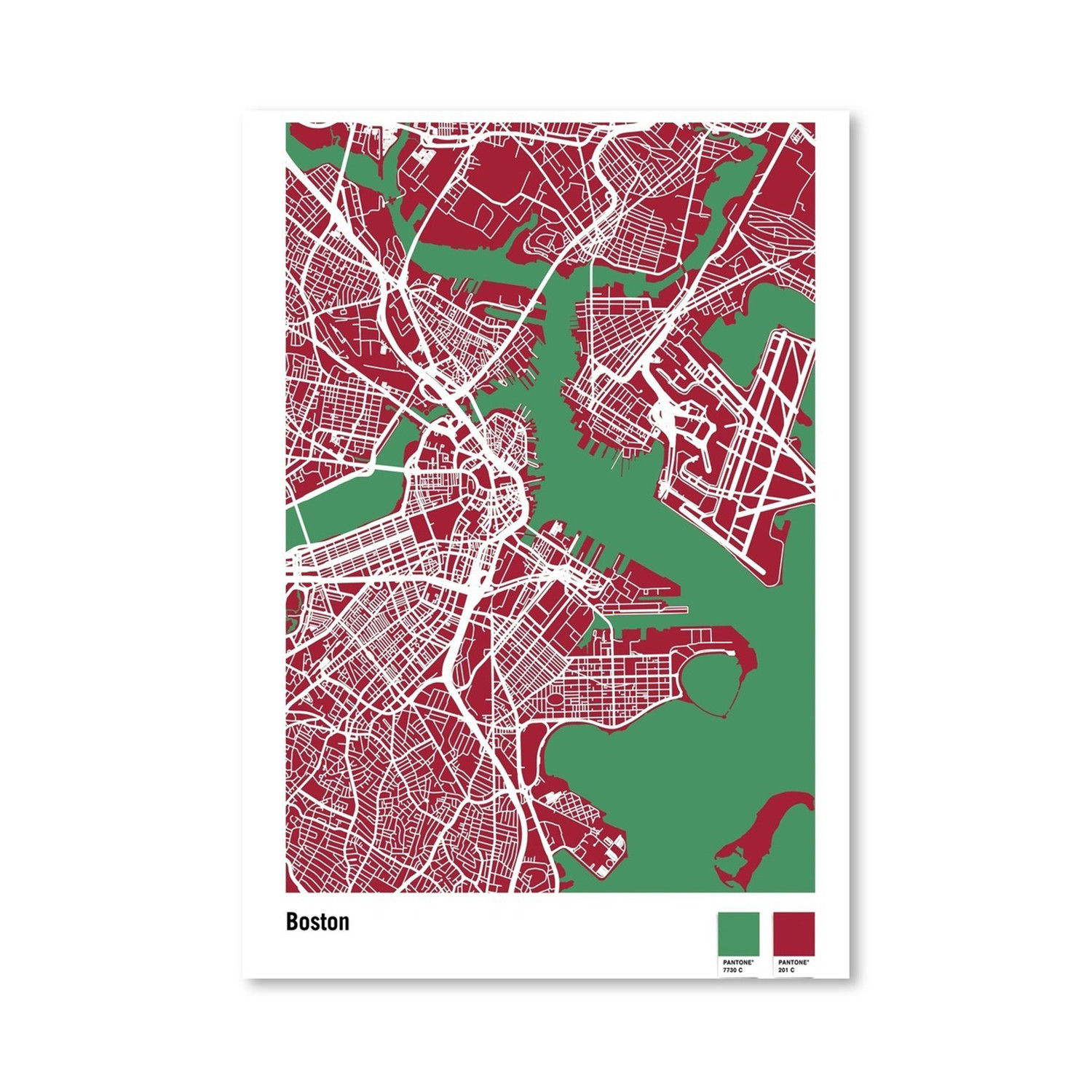 Boston Street Map (16"W x 20"H x 1.5"D) - City Maps - Touch of Modern