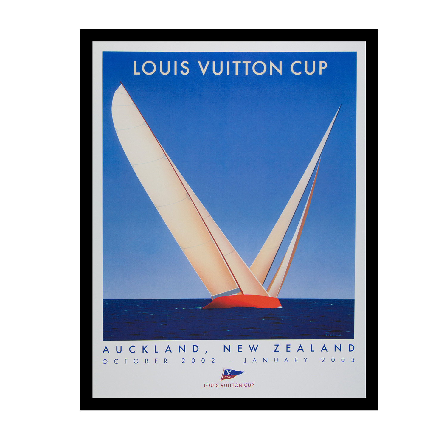 Louis Vuitton Cup 2002 Auckland Razzia Original Vintage Poster