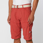 Belted Cargo Short // Red (30)