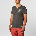 Contrast Stitched Henley // Charcoal (XL)
