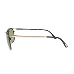 Tom Ford // Marcello Rectangular Sunglasses // Rose Gold + Black Frame + Green Lens