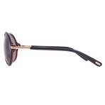 Tom Ford // Jasper Oval Sunglasses // Black Havana Frame + Roviex Lens