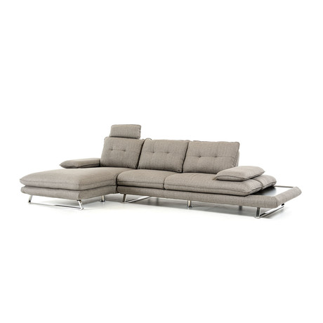 Divani Casa Porter Modern Grey Fabric Sectional Sofa (Left Facing)