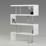 Modrest Maze Modern High Gloss Bookcase // White