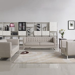 Divani Casa Dominic Modern Grey Fabric Sofa Set