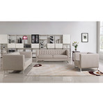 Divani Casa Dominic Modern Grey Fabric Sofa Set