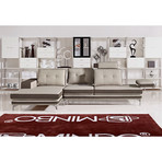 Divani Casa Feldspar Modern Beige + Brown Fabric Sectional Sofa