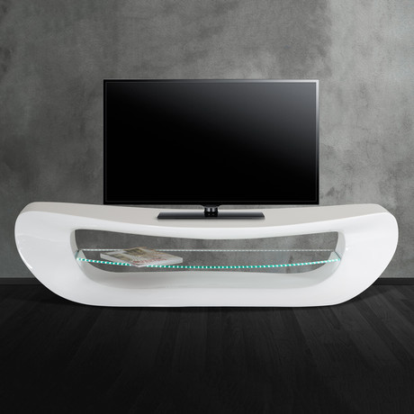 Modrest Crest Contemporary TV Stand // White